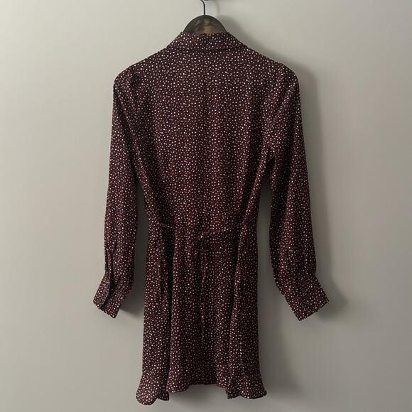 A&F POLKA DOT BUTTON DOWN LONG SLEEVE SHIRT DRESS WITH POCKETS SIZE SMALL - Picture 3 of 13